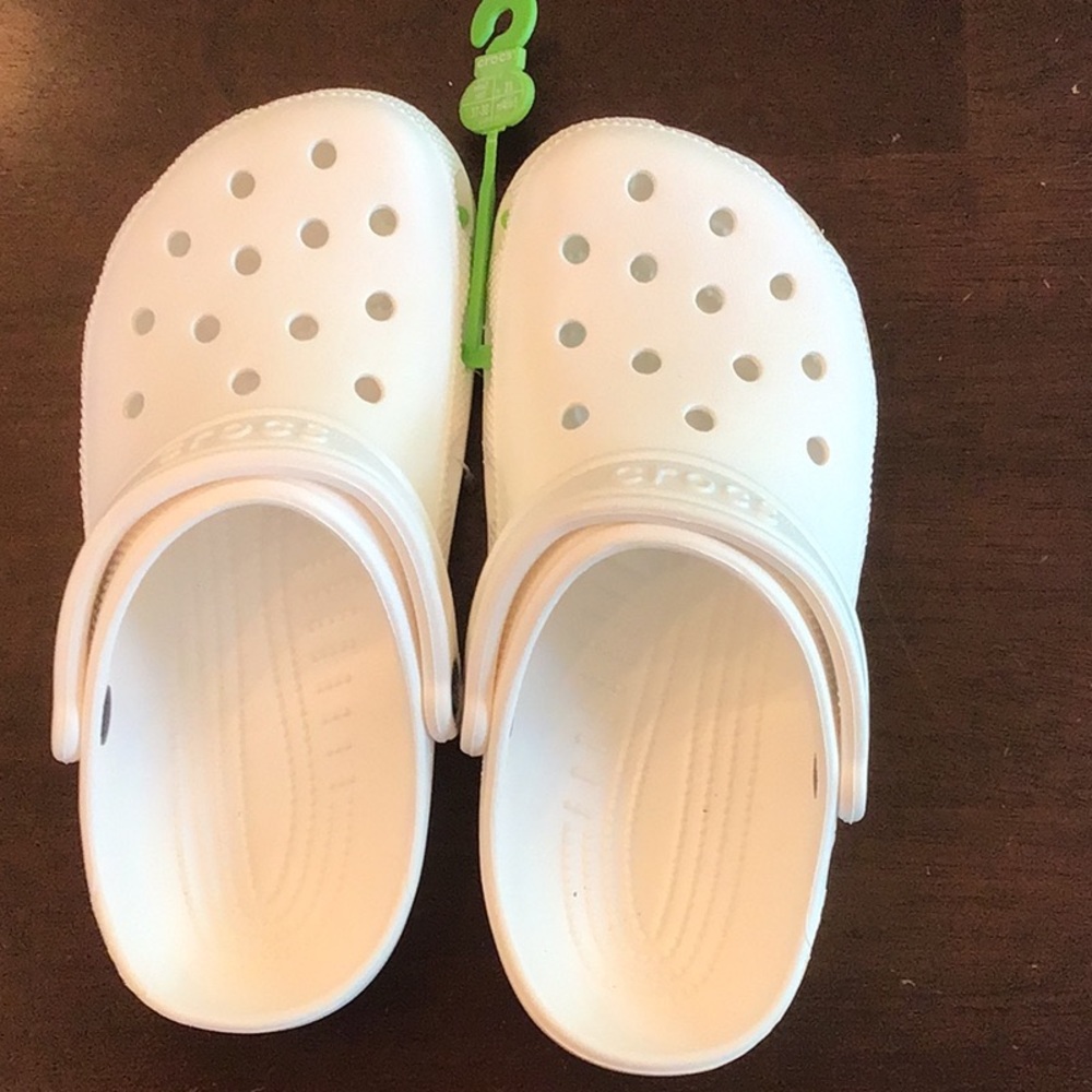 CROCS White Sandals with Signature Perforated Design